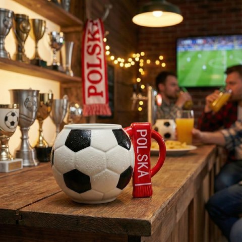 Kubek piłka z szalikiem - Polska i podkładka piłka - Sprintigo