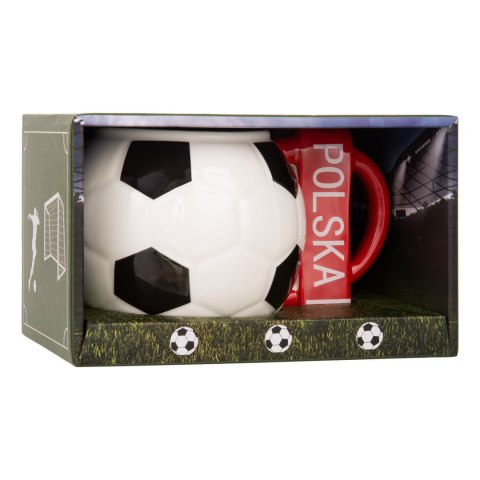 Kubek piłka z szalikiem - Polska i podkładka piłka - Sprintigo