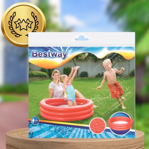 DMUCHANY BASEN BASENIK BRODZIK DLA DZIECI CZERWONY 122 CM X 25 CM BESTWAY
