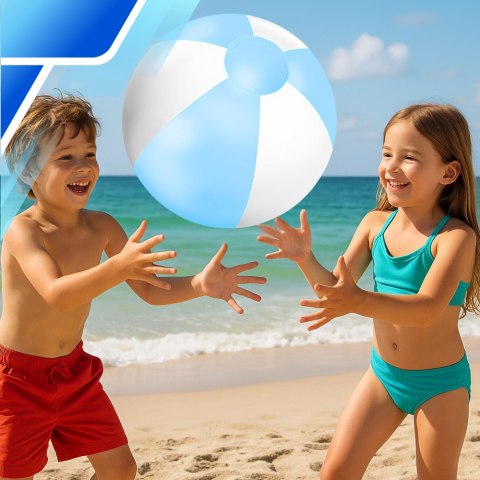 PIŁKA PLAŻOWA DMUCHANA NA BASEN OGRÓD DUŻA 53 CM NIEBIESKA