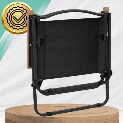 KRZESŁO OGRODOWE NA TARAS BALKON OGRÓD SKŁADANE METALOWE CAMPING FOTEL czarny