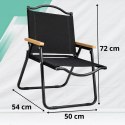 KRZESŁO OGRODOWE NA TARAS BALKON OGRÓD SKŁADANE METALOWE CAMPING FOTEL czarny