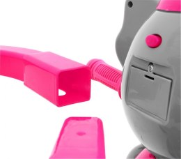 3-kołowy Rowerek dla dzieci Słonik Różowy + Dźwięki + Daszek + Barierka + Podnóżek + Rączka + Schowek