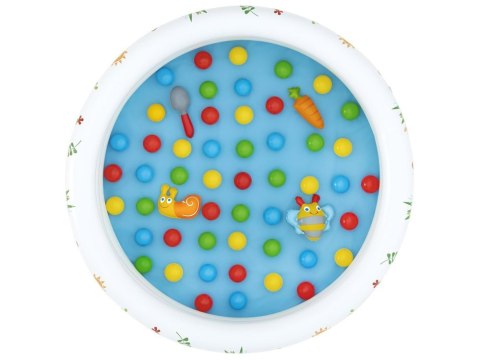Bestway Suchy basen z kulkami KWIATOWY 102x25cm + 50 piłek i zabawki 52466