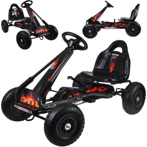 Duży gokart na pedały regulowane siedzisko pompowane koła SP0839
