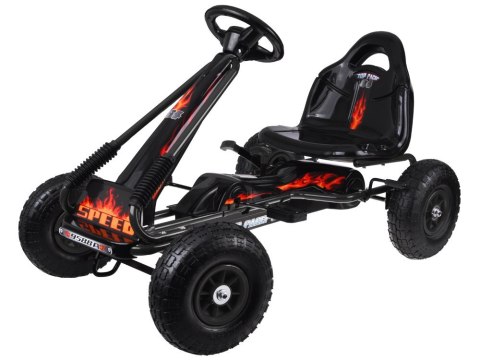 Duży gokart na pedały regulowane siedzisko pompowane koła SP0839
