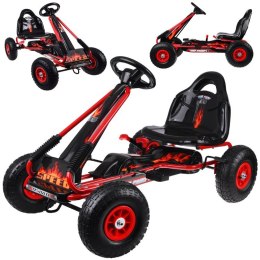 Duży gokart na pedały regulowane siedzisko pompowane koła SP0839