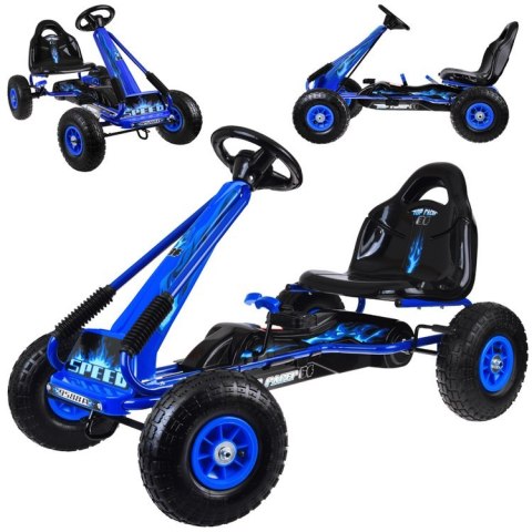 Duży gokart na pedały regulowane siedzisko pompowane koła SP0839
