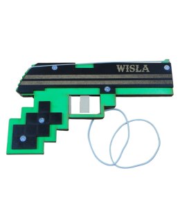 Drewniany pistolet Minecraft na gumki 20 x 11cm P1144W1