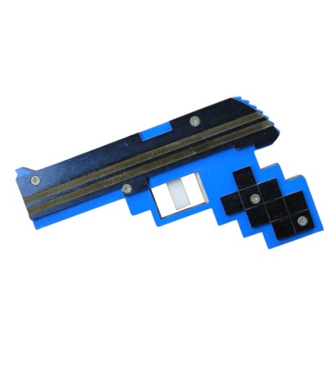 Drewniany pistolet Minecraft na gumki 20 x 11cm P1144W2