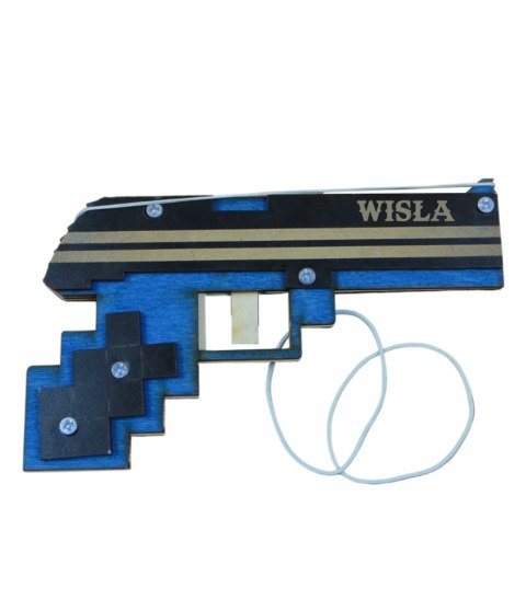 Drewniany pistolet Minecraft na gumki 20 x 11cm P1144W2