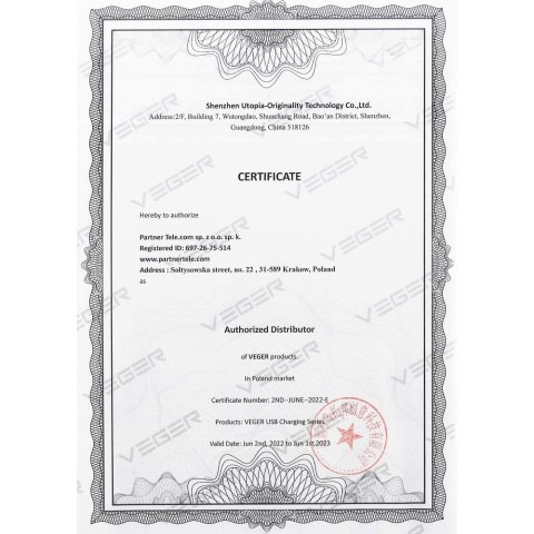 Powerbank Veger A10 (W1065) 2A 10000 mAh czarny