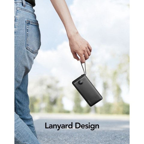 Powerbank Veger C10 (W1116) 10000 mAh z wbudowanymi kablami Micro USB / Typ C / Lightning czarny