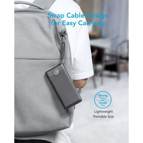 Powerbank Veger C10 (W1116) 10000 mAh z wbudowanymi kablami Micro USB / Typ C / Lightning czarny