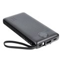 Powerbank Veger C10 (W1116) 10000 mAh z wbudowanymi kablami Micro USB / Typ C / Lightning czarny