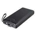 Powerbank Veger C20 (W2047 / W2059) 20000 mAh z wbudowanymi kablami Micro USB / Typ C / Lightning czarny