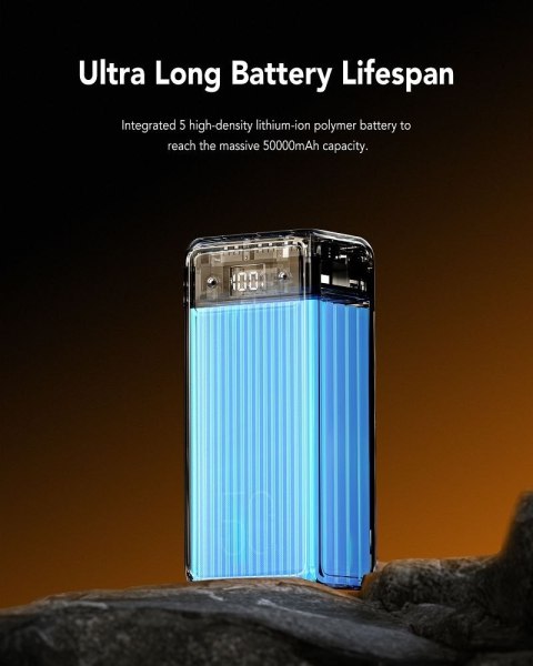 Powerbank Veger Tank Lite (W5001) PD QC3.0 5A 22,5W 50000 mAh czarny