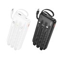Powerbank Hoco 10000 mAh 2A z czterema wbudowanymi kablami USB A + USB C+ Lightning + Micro USB J146 czarny