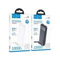 Powerbank Hoco 10000 mAh 2A z czterema wbudowanymi kablami USB A + USB C+ Lightning + Micro USB J163 biały