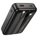 Powerbank Hoco 20000 mAh QC PD 22,5W z wbudowanymi kablami USB C + Lightning Q37A czarny