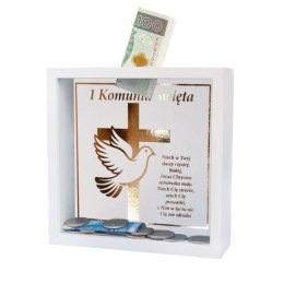 Pozłacana skarbonka mdf 15 x 4,5 x 15 cm