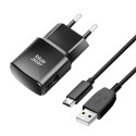 Ładowarka sieciowa do telefonu Blue Star USB A 2A 10W + kabel USB A do Micro USB TFK-TC-1100B czarna