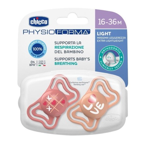 Smoczek uspokajający PhysioForma Light róż 16-36m