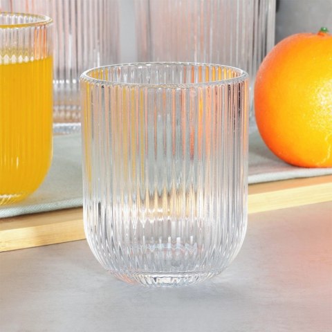 Szklanki Zestaw 6 szt. 250 ml VILDE Ryflowane Szkło do Zmywarki 7,5 x 7,5cm