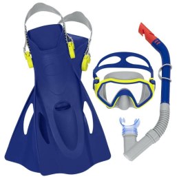 Bestway Zestaw do snorkelingu Maska z rurką i płetwami NIEBIESKI 7+ 25046