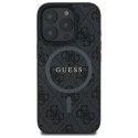 GUESS futerał do IPHONE 16 Pro Max kompatybilny z MagSafe GUHMP16XG4GFRK (PU 4G Ring Classic Logo) czarny