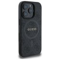 GUESS futerał do IPHONE 16 Pro Max kompatybilny z MagSafe GUHMP16XG4GFRK (PU 4G Ring Classic Logo) czarny