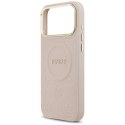 GUESS futerał do IPHONE 17 Pro Max kompatybilny z MagSafe GUHMP17XPSAMSECP (PU W/ Peony Hot Stamp) różowy