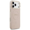 GUESS futerał do IPHONE 17 Pro Max kompatybilny z MagSafe GUHMP17XPSAMSECP (PU W/ Peony Hot Stamp) różowy