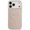 GUESS futerał do IPHONE 17 Pro Max kompatybilny z MagSafe GUHMP17XPSAMSECP (PU W/ Peony Hot Stamp) różowy