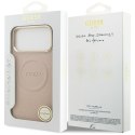GUESS futerał do IPHONE 17 Pro Max kompatybilny z MagSafe GUHMP17XPSAMSECP (PU W/ Peony Hot Stamp) różowy