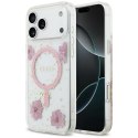 GUESS futerał do IPHONE 17 Pro Max kompatybilny z MagSafe GUHMP17XRBFGFGMP (Resin Flowers and Glitter) różowy