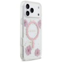GUESS futerał do IPHONE 17 Pro Max kompatybilny z MagSafe GUHMP17XRBFGFGMP (Resin Flowers and Glitter) różowy