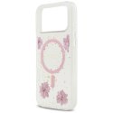 GUESS futerał do IPHONE 17 Pro Max kompatybilny z MagSafe GUHMP17XRBFGFGMP (Resin Flowers and Glitter) różowy