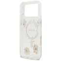 GUESS futerał do IPHONE 17 Pro Max kompatybilny z MagSafe GUHMP17XRBFGFGMP (Resin Flowers and Glitter) różowy