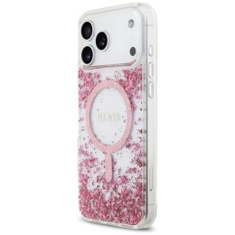 GUESS futerał do IPHONE 17 Pro Max kompatybilny z MagSafe GUHMP17XRGRGEP (Resin Bottom Glitter) różowy