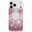 GUESS futerał do IPHONE 17 Pro Max kompatybilny z MagSafe GUHMP17XRGRGEP (Resin Bottom Glitter) różowy