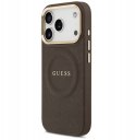 GUESS futerał do IPHONE 17 Pro kompatybilny z MagSafe GUHMP17LPSAMSECW (PU W/ Peony Hot Stamp) brązowy