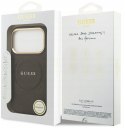 GUESS futerał do IPHONE 17 Pro kompatybilny z MagSafe GUHMP17LPSAMSECW (PU W/ Peony Hot Stamp) brązowy