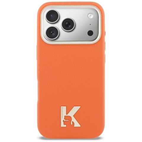 KARL LAGERFELD futerał do IPHONE 17 Pro Max kompatybilny z MagSafe KLHMP17X5PGFKHGO (PU FW W/ KHead Logo) pomarańczowy