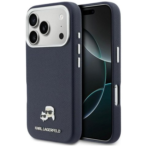 KARL LAGERFELD futerał do IPHONE 17 Pro Max kompatybilny z MagSafe KLHMP17X6PFKCLB (PU FW W/ K&C Head Pin) niebieski