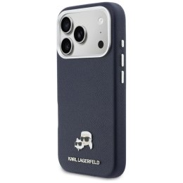 KARL LAGERFELD futerał do IPHONE 17 Pro Max kompatybilny z MagSafe KLHMP17X6PFKCLB (PU FW W/ K&C Head Pin) niebieski