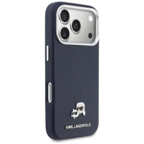 KARL LAGERFELD futerał do IPHONE 17 Pro Max kompatybilny z MagSafe KLHMP17X6PFKCLB (PU FW W/ K&C Head Pin) niebieski