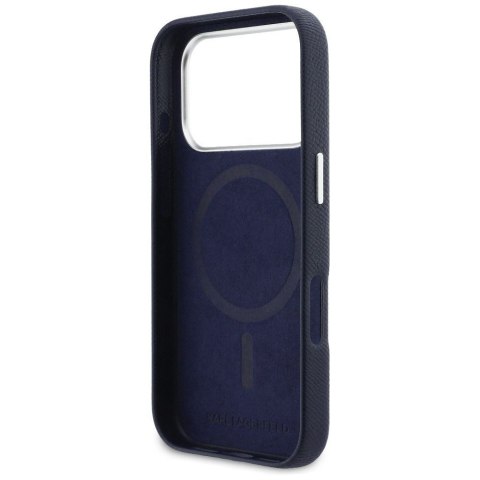 KARL LAGERFELD futerał do IPHONE 17 Pro Max kompatybilny z MagSafe KLHMP17X6PFKCLB (PU FW W/ K&C Head Pin) niebieski