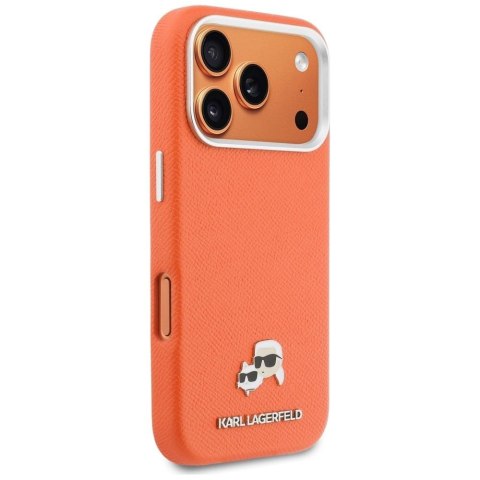 KARL LAGERFELD futerał do IPHONE 17 Pro Max kompatybilny z MagSafe KLHMP17X6PFKCLO (PU FW W/ K&C Head Pin) pomarańczowy