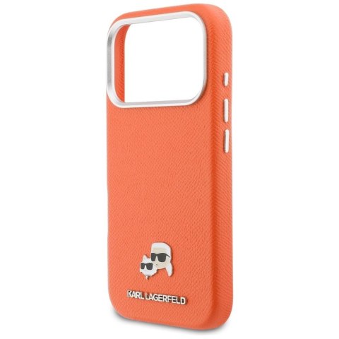KARL LAGERFELD futerał do IPHONE 17 Pro Max kompatybilny z MagSafe KLHMP17X6PFKCLO (PU FW W/ K&C Head Pin) pomarańczowy